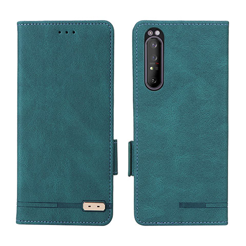 Coque Portefeuille Livre Cuir Etui Clapet L07Z pour Sony Xperia 1 II Vert