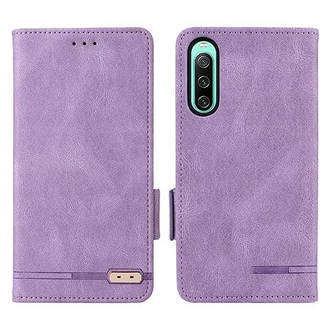 Coque Portefeuille Livre Cuir Etui Clapet L07Z pour Sony Xperia 10 IV SOG07 Violet