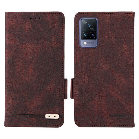 Coque Portefeuille Livre Cuir Etui Clapet L07Z pour Vivo V21 5G Marron