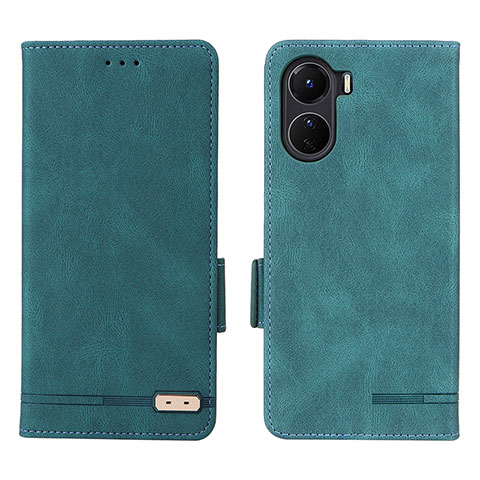 Coque Portefeuille Livre Cuir Etui Clapet L07Z pour Vivo Y16 Vert