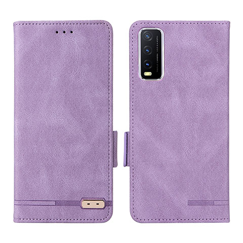 Coque Portefeuille Livre Cuir Etui Clapet L07Z pour Vivo Y20 Violet