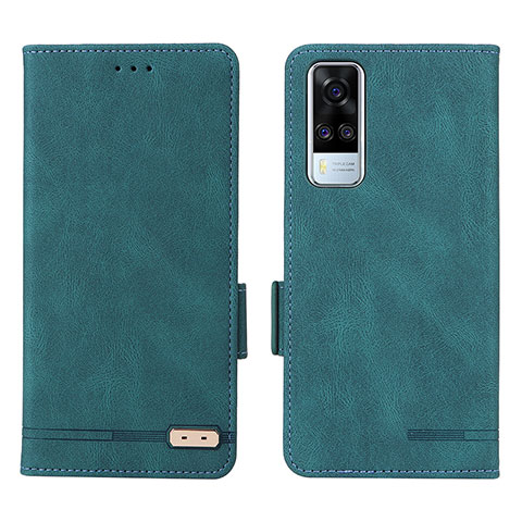 Coque Portefeuille Livre Cuir Etui Clapet L07Z pour Vivo Y51 (2021) Vert