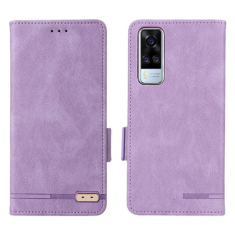 Coque Portefeuille Livre Cuir Etui Clapet L07Z pour Vivo Y53s 4G Violet