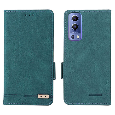 Coque Portefeuille Livre Cuir Etui Clapet L07Z pour Vivo Y72 5G Vert