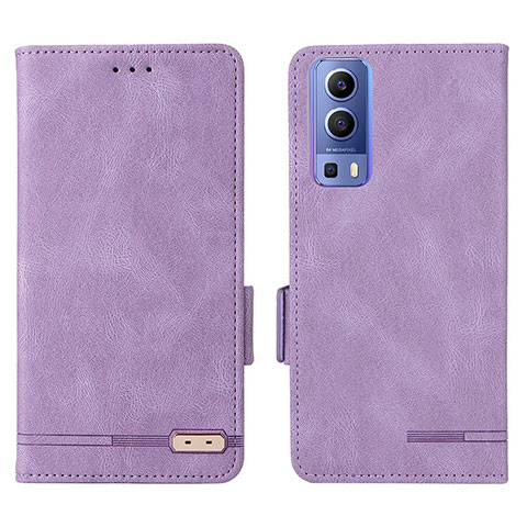 Coque Portefeuille Livre Cuir Etui Clapet L07Z pour Vivo Y72 5G Violet