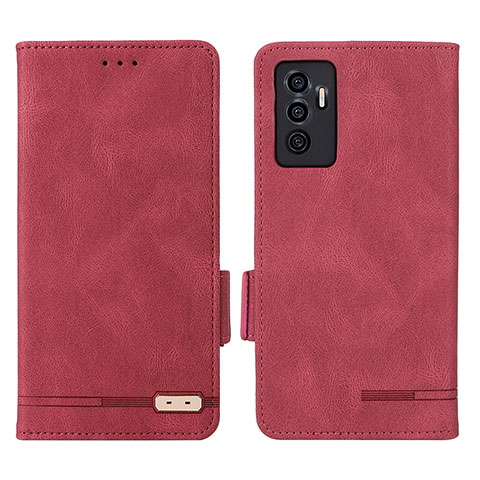 Coque Portefeuille Livre Cuir Etui Clapet L07Z pour Vivo Y75 4G Rouge