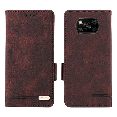 Coque Portefeuille Livre Cuir Etui Clapet L07Z pour Xiaomi Poco X3 NFC Marron