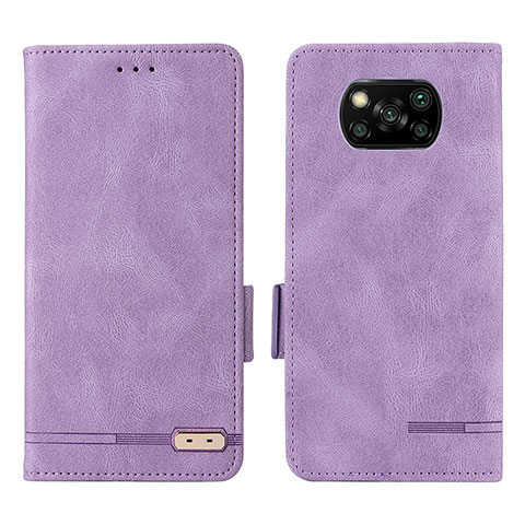 Coque Portefeuille Livre Cuir Etui Clapet L07Z pour Xiaomi Poco X3 NFC Violet