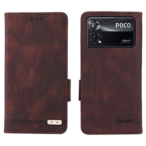 Coque Portefeuille Livre Cuir Etui Clapet L07Z pour Xiaomi Poco X4 Pro 5G Marron