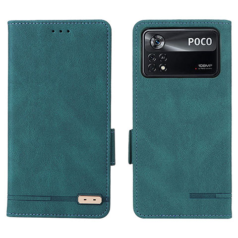 Coque Portefeuille Livre Cuir Etui Clapet L07Z pour Xiaomi Poco X4 Pro 5G Vert