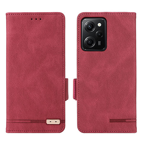 Coque Portefeuille Livre Cuir Etui Clapet L07Z pour Xiaomi Poco X5 Pro 5G Rouge