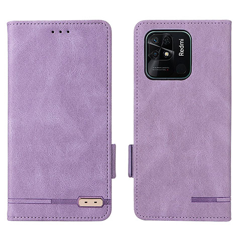 Coque Portefeuille Livre Cuir Etui Clapet L07Z pour Xiaomi Redmi 10 India Violet