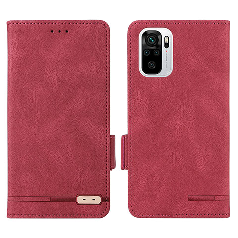 Coque Portefeuille Livre Cuir Etui Clapet L07Z pour Xiaomi Redmi Note 10 4G Rouge