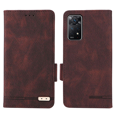 Coque Portefeuille Livre Cuir Etui Clapet L07Z pour Xiaomi Redmi Note 11 Pro 4G Marron