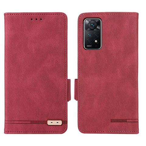 Coque Portefeuille Livre Cuir Etui Clapet L07Z pour Xiaomi Redmi Note 11 Pro 5G Rouge