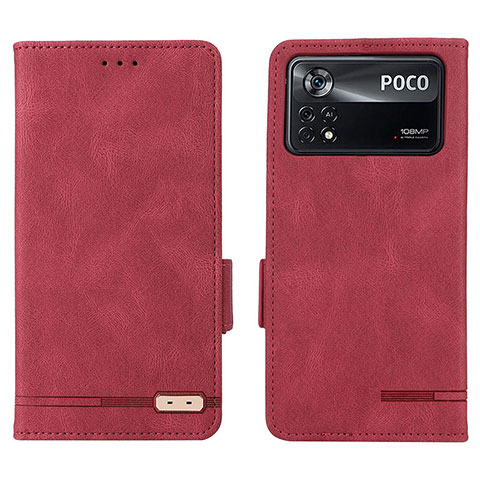 Coque Portefeuille Livre Cuir Etui Clapet L07Z pour Xiaomi Redmi Note 11E Pro 5G Rouge