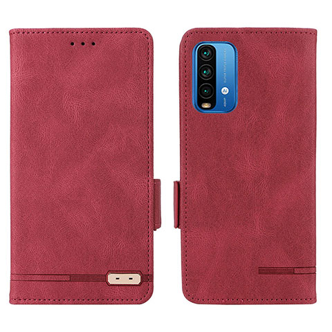 Coque Portefeuille Livre Cuir Etui Clapet L07Z pour Xiaomi Redmi Note 9 4G Rouge