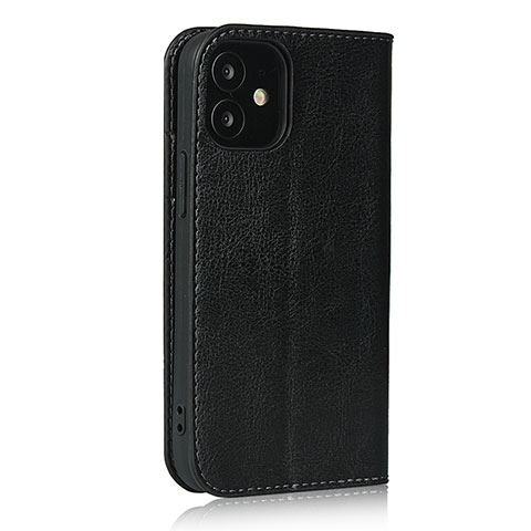 Coque Portefeuille Livre Cuir Etui Clapet L08 pour Apple iPhone 12 Mini Noir