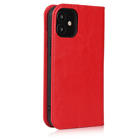 Coque Portefeuille Livre Cuir Etui Clapet L08 pour Apple iPhone 12 Mini Rouge