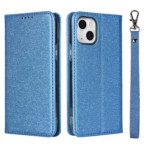 Coque Portefeuille Livre Cuir Etui Clapet L08 pour Apple iPhone 13 Bleu