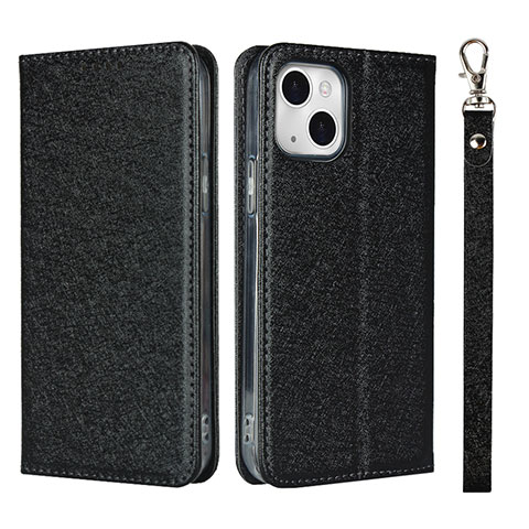 Coque Portefeuille Livre Cuir Etui Clapet L08 pour Apple iPhone 13 Mini Noir