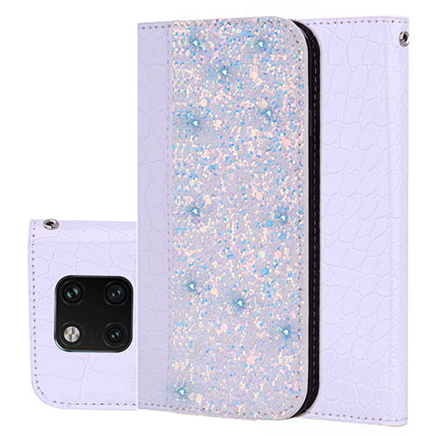 Coque Portefeuille Livre Cuir Etui Clapet L08 pour Huawei Mate 20 Pro Gris