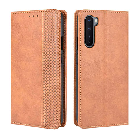 Coque Portefeuille Livre Cuir Etui Clapet L08 pour OnePlus Nord Orange