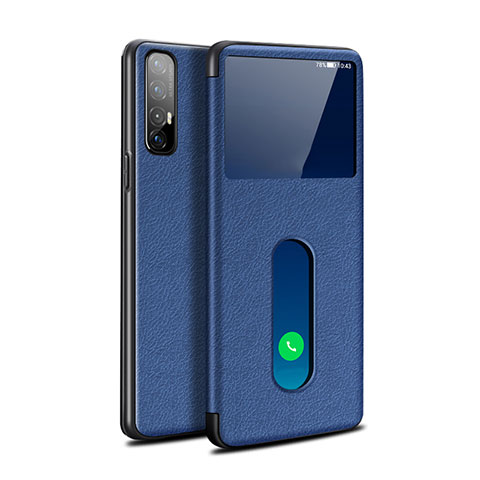 Coque Portefeuille Livre Cuir Etui Clapet L08 pour Oppo Find X2 Neo Bleu