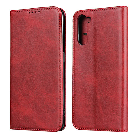 Coque Portefeuille Livre Cuir Etui Clapet L08 pour Oppo Reno3 A Rouge