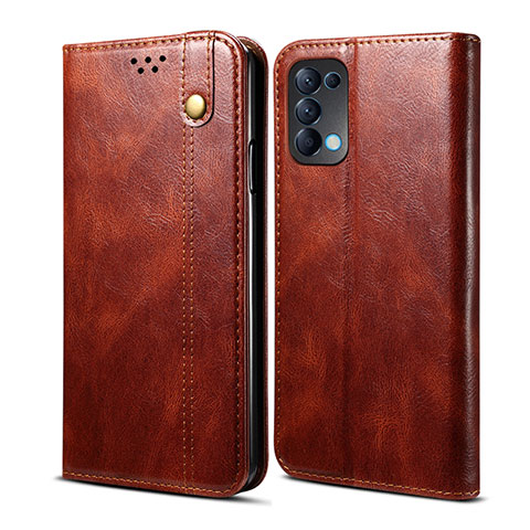 Coque Portefeuille Livre Cuir Etui Clapet L08 pour Oppo Reno5 5G Marron