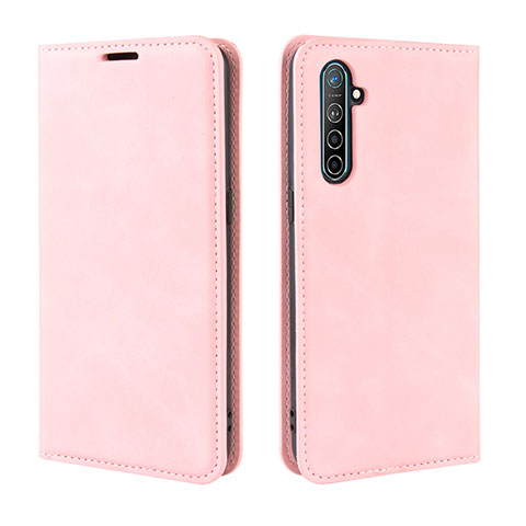 Coque Portefeuille Livre Cuir Etui Clapet L08 pour Realme XT Rose