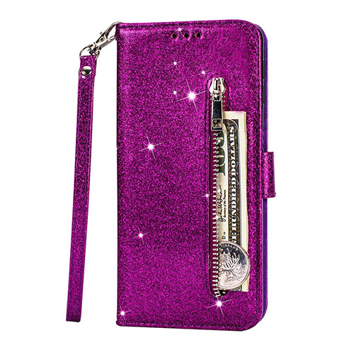 Coque Portefeuille Livre Cuir Etui Clapet L08 pour Samsung Galaxy S20 Ultra 5G Violet