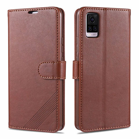 Coque Portefeuille Livre Cuir Etui Clapet L08 pour Vivo V20 Pro 5G Marron