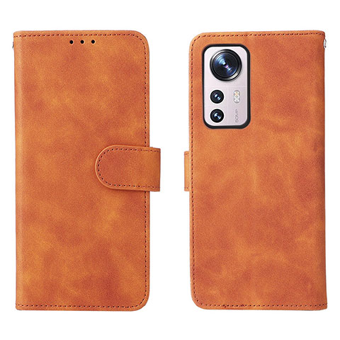 Coque Portefeuille Livre Cuir Etui Clapet L08 pour Xiaomi Mi 12 5G Marron