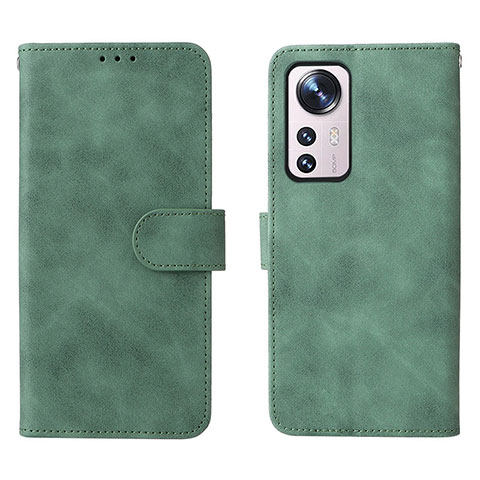 Coque Portefeuille Livre Cuir Etui Clapet L08 pour Xiaomi Mi 12 Pro 5G Vert