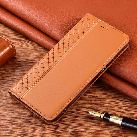 Coque Portefeuille Livre Cuir Etui Clapet L08 pour Xiaomi Poco X3 Orange