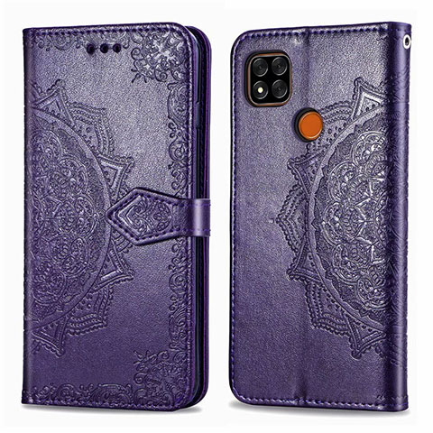 Coque Portefeuille Livre Cuir Etui Clapet L08 pour Xiaomi Redmi 9 India Violet