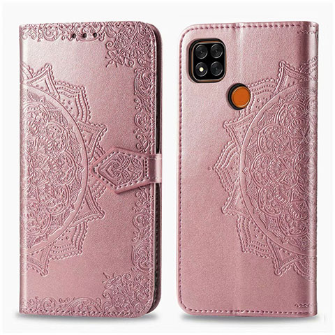 Coque Portefeuille Livre Cuir Etui Clapet L08 pour Xiaomi Redmi 9C Or Rose