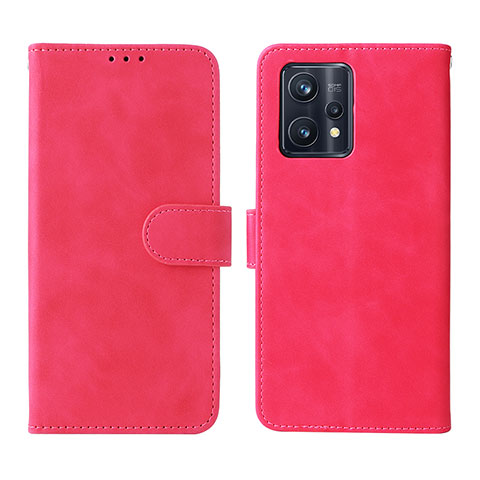 Coque Portefeuille Livre Cuir Etui Clapet L08Z pour Realme 9 4G Rose Rouge