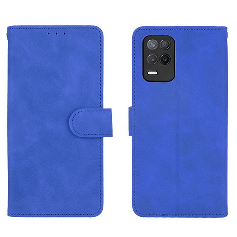 Coque Portefeuille Livre Cuir Etui Clapet L08Z pour Realme 9 5G India Bleu