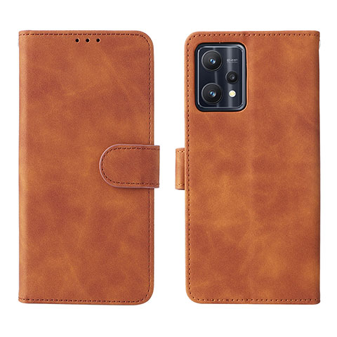 Coque Portefeuille Livre Cuir Etui Clapet L08Z pour Realme 9 Pro 5G Marron