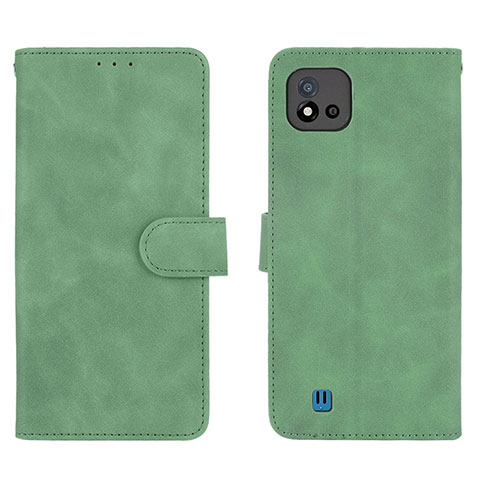 Coque Portefeuille Livre Cuir Etui Clapet L08Z pour Realme C11 (2021) Vert