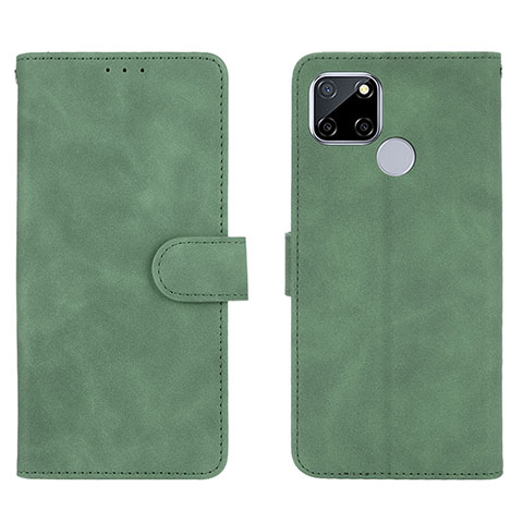 Coque Portefeuille Livre Cuir Etui Clapet L08Z pour Realme C25 Vert