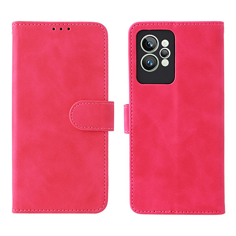 Coque Portefeuille Livre Cuir Etui Clapet L08Z pour Realme GT2 Pro 5G Rose Rouge