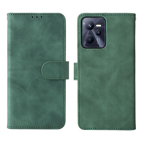 Coque Portefeuille Livre Cuir Etui Clapet L08Z pour Realme Narzo 50A Prime Vert