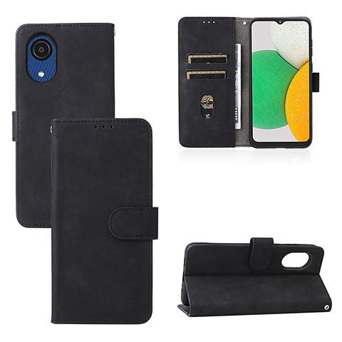 Coque Portefeuille Livre Cuir Etui Clapet L08Z pour Samsung Galaxy A03 Core Noir