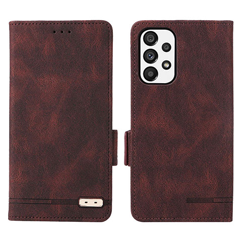 Coque Portefeuille Livre Cuir Etui Clapet L08Z pour Samsung Galaxy A73 5G Marron