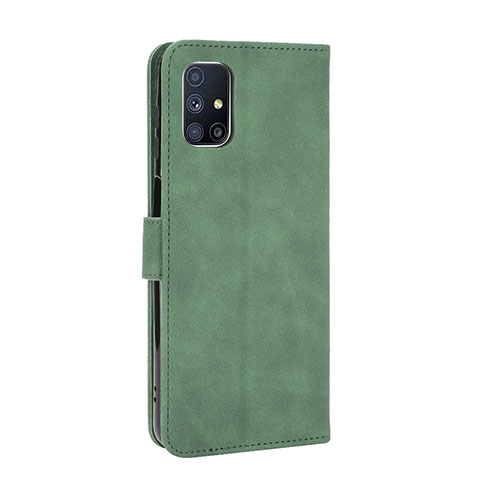 Coque Portefeuille Livre Cuir Etui Clapet L08Z pour Samsung Galaxy M51 Vert