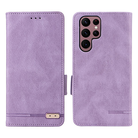 Coque Portefeuille Livre Cuir Etui Clapet L08Z pour Samsung Galaxy S24 Ultra 5G Violet