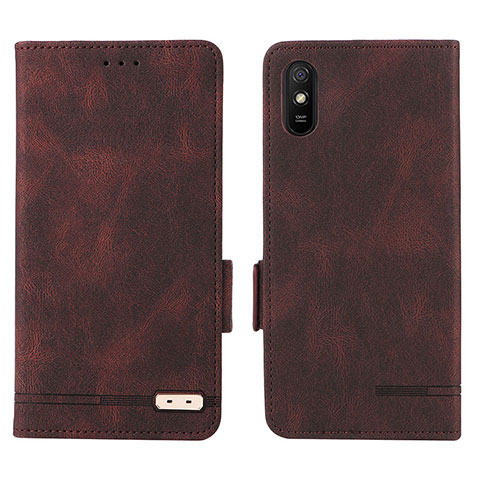 Coque Portefeuille Livre Cuir Etui Clapet L08Z pour Xiaomi Redmi 9A Marron